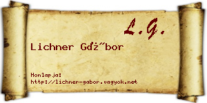Lichner Gábor névjegykártya